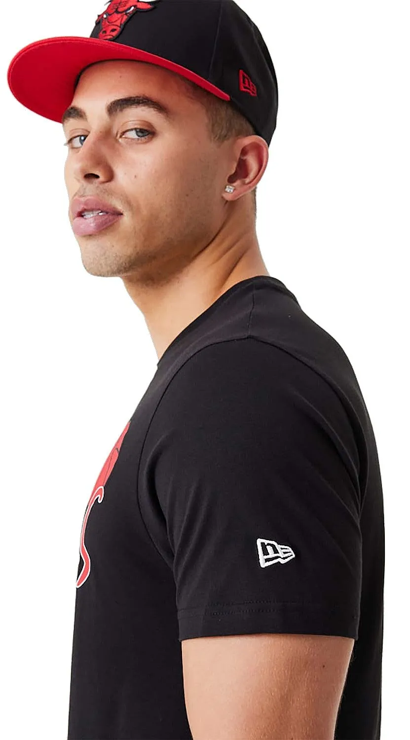 T-Shirt New Era Infill Graphic NBA Chicago Bulls - Black/Faded Red - men´s