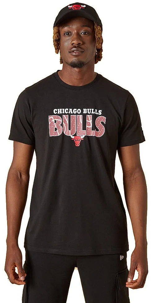 T-Shirt New Era Wordmark Court Infill NBA Chicago Bulls - Black - men´s