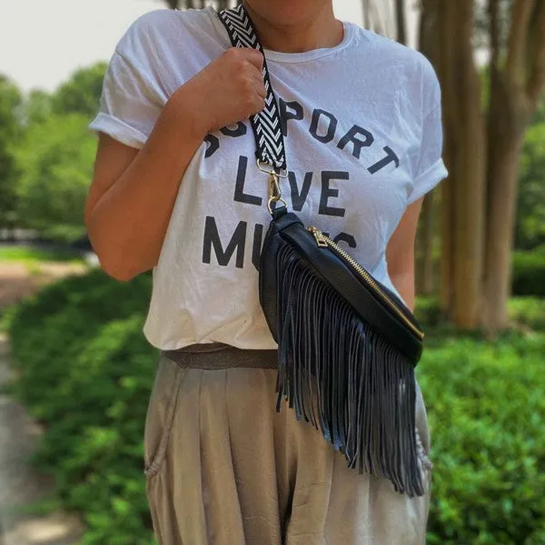 Vegan Leather Fringed Or Not Sling Bag