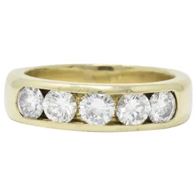 Vintage 2.75 CTW Diamond 18 Karat Gold Men's Ring