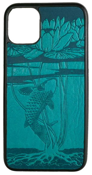 Water Lily Koi Leather iPhone Case