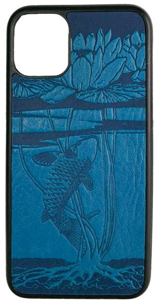 Water Lily Koi Leather iPhone Case