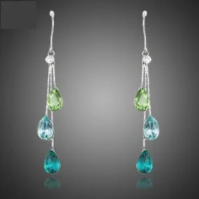 Women's Charm Earrings with 3Pcs Water Drop Stellux Austrian Crystal Dangle