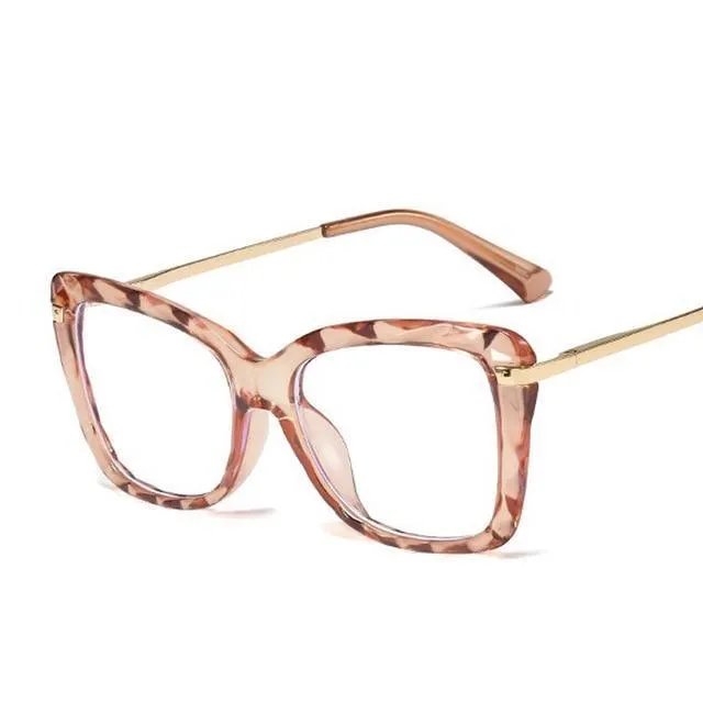 Women's Spring Anti-Blue Multi-Faceted Square Crystal Glasses